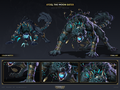 Atoq, The Moon Eater 2d art cgi character character design concept concept art digital 2d digital art fantasy game game art game of heroes gamepack illustration legendary mobile games