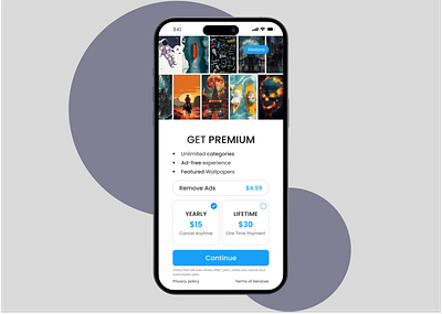 Purchase screen animation graphic design ui