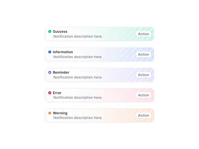 notification toasts clean colors error info notification pop pop out success toast warning