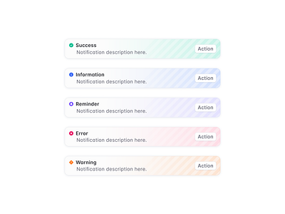 notification toasts clean colors error info notification pop pop out success toast warning