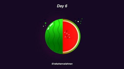 Day 6 of the flat design challenge on watermelon design flat design illustration illustrator tutvid ui