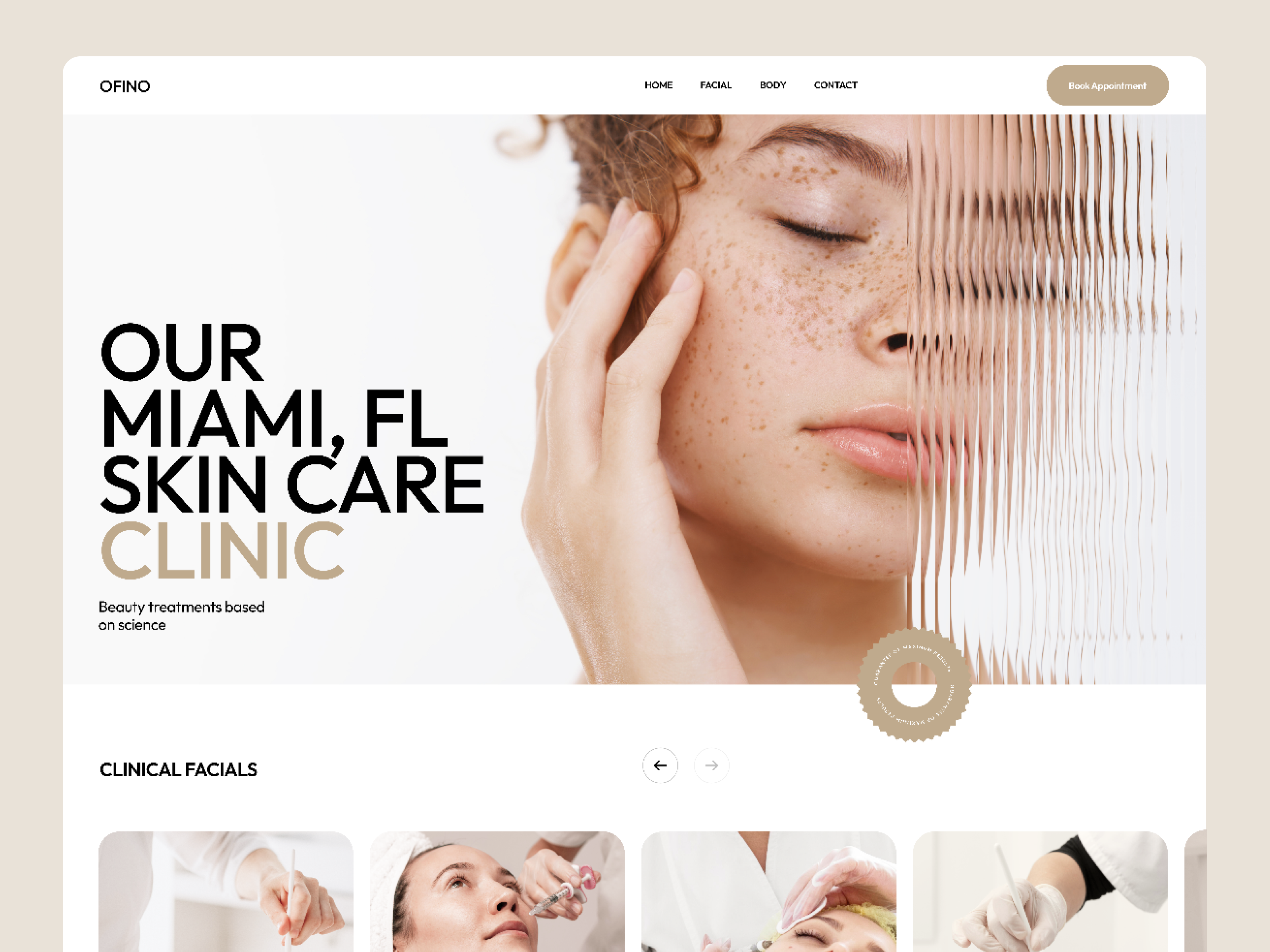 Example of Skin care clinic website