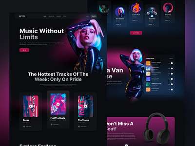 Pride landing page music ui user interface website wireframe