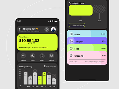 Finance management app app creative design finance financemanagement mobile ui uiux