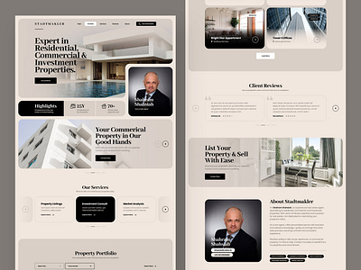 Stadtmakler branding commercial design drawingart estate logo properties real estate residential responsive ui ux website