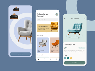 Furniture App app creative design furniture mobile ui uiux