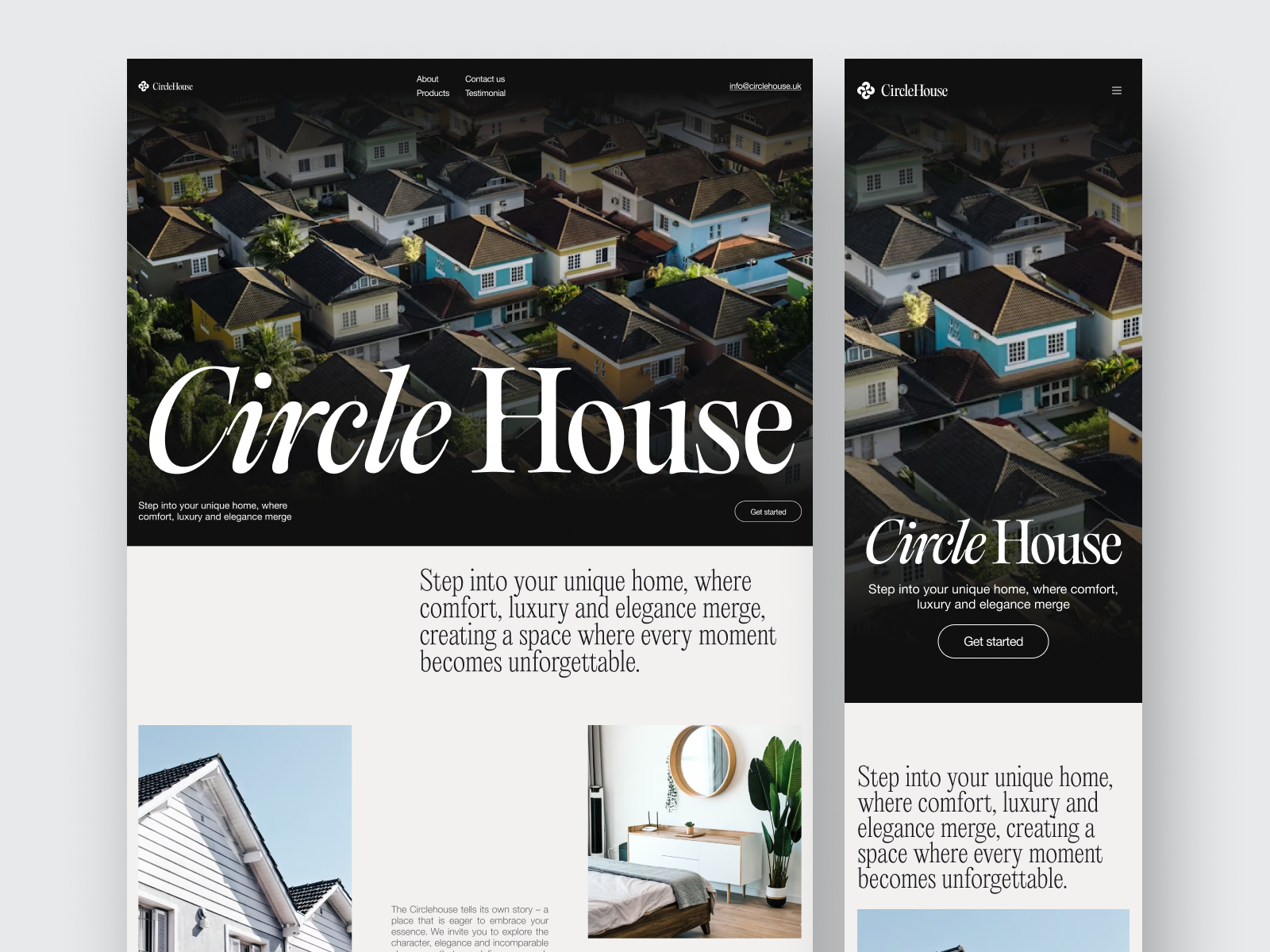 Example of Website Design Per Page