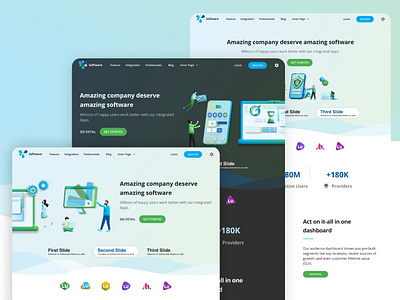 Clean SaaS Landing Page 3d ai artificial inteligence character clean cloud corporate dark ui homepage illustration landing page material design minimal saas single page software ui ux web design website