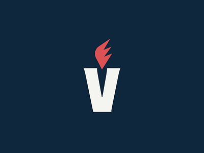V + torch blaze design flame graphic design icon illustration logo newsletter publication torch v