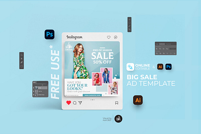 Big Sale Ad Template aam360 aam3sixty big sale big sale ad template branding discount discount banner fashion sale instagram ad new arrival new product promotion offer product sale retail sale poster