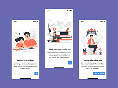 Learning App Onboarding Screen 🚀 design illustration learning app mobile app onboarding ui ux