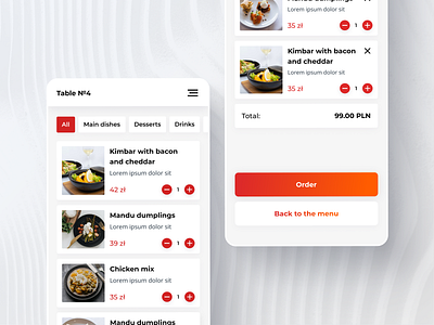 App design for a startup app application card delivery design food glovo menu modern order payment qr restaurant summary ui ux