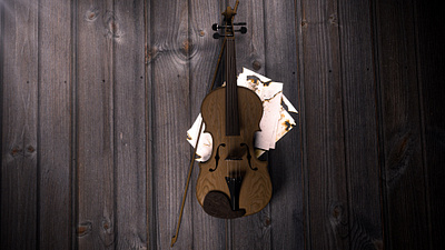 Violin 3d graphic design