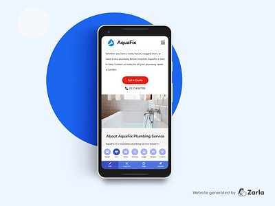 AquaFix - Plumbing Service Website Generated with AI at Zarla elderly care website healthcare website home healthcare website web builder website builder zarla ai website builder zarla web builder