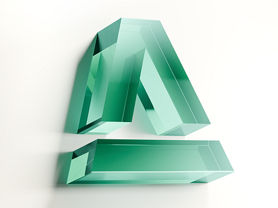 Logo 3D 3d blender brand branding cgi design glass graphic graphic design green logo logotype translucid