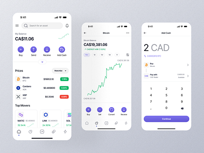 Crypto trading app app chart crypto cryptocurrency graphs mobile portfolio trading ui ux