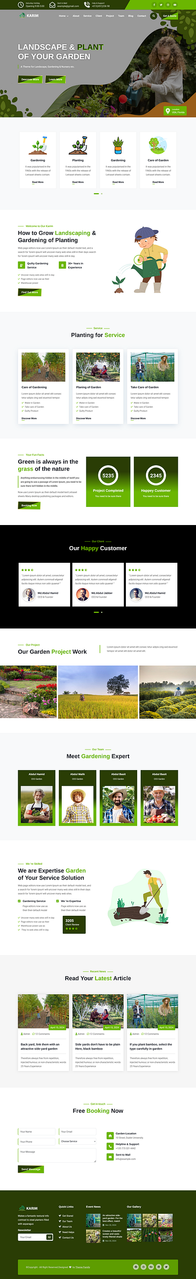 Muqtadir - Gardening & Landscaping HTML5 Website Template animation branding design flat illustration logo typography ui website