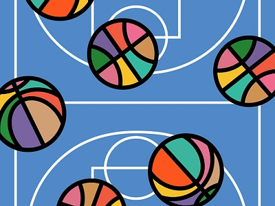 Court Kaleidoscope Series 1 - Wall Art art basketball basketball court court design graphic design illust illustration illustrator interior art interior design nba wall art