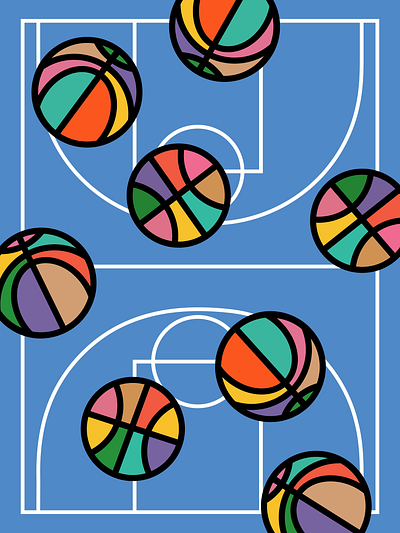 Court Kaleidoscope Series 1 - Wall Art art basketball basketball court court design graphic design illust illustration illustrator interior art interior design nba wall art