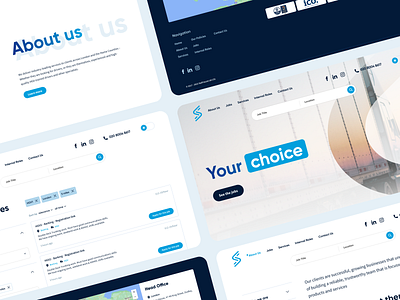 Website UI for REC Source 2d about blue business design filters footer gradient hero job portal light search subpages transport company truck driver ui uk web website white