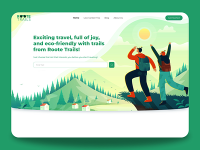 Trails Route Website - Homepage ui uiux ux web