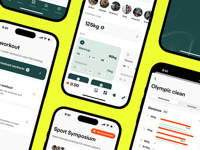 Enode – Mobile screens app brand brand strategy branding colors design exercise fitness gym ios mobile mockups product product design training typography ui ux visual identity workout