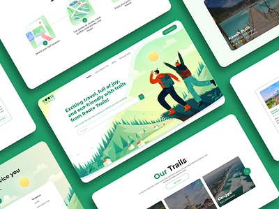 Trails Route Website - Homepage ui uix ux web website