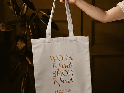 Boutique Real Estate Branded Tote Bag for Clients branding luxury print serif