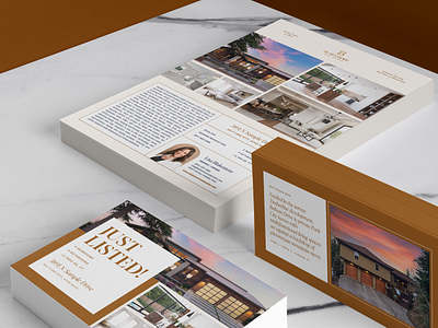 Boutique Real Estate Listing Promotional and Print Designs branding marketing print real estate serif