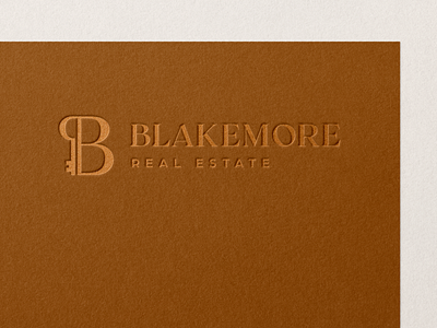 Boutique Real Estate Monogram Serif Logo Design Metallic Deboss branding deboss monogram print real estate serif