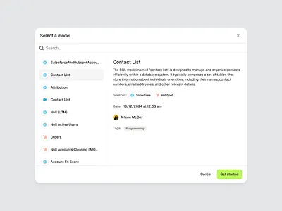 Model/prompt library components data model data saas data sources modal product design prompt library saas modal saas ui seam ai semiflat ui