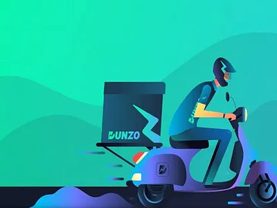 Dunzo branding graphic design ui