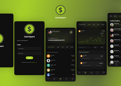 CoinXpert UI Design | Crypto Currency App UI Design app app design crypto app cryptocurrency figma photoshop ui ui design uiux user interface