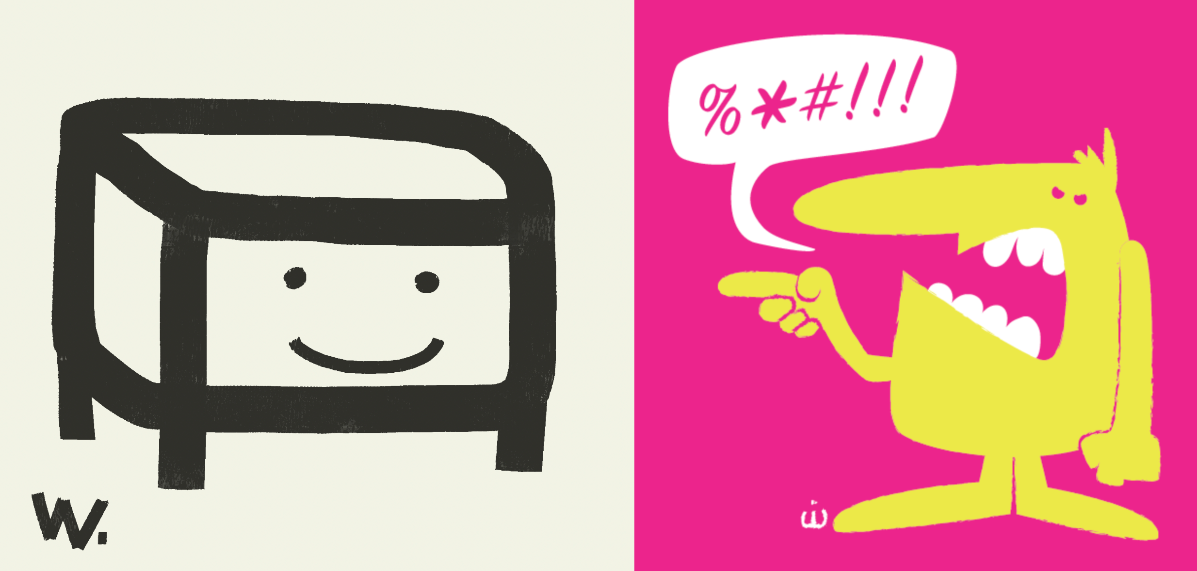 Juxtaposition de la WALToONs: No. 4 bold line cartoon cartoon character cartoon humor cartoon illustration cute humorous illustration juxtaposed juxtaposition juxtapoz silly spot illustration upa style cartoon waltoons