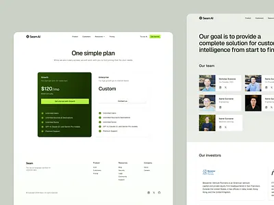 Seam - supporting pages about page about us ai landing page ai saas website ai website data landing page data website landing page pricing pricing page saas landing page saas lp saas pricing saas product landing saas website seam ai semiflat web design website design