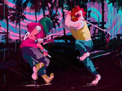 Hotline Miami digital digital art digital painting game game art graphic design hotline miami illustration video games