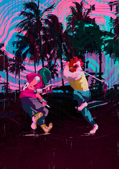 Hotline Miami digital digital art digital painting game game art graphic design hotline miami illustration video games