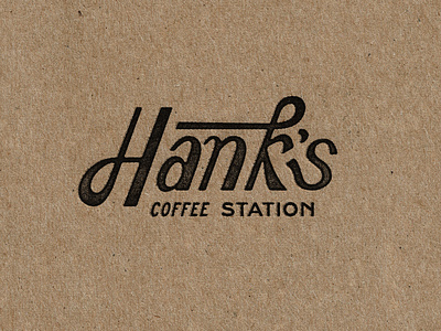 Hank's Logotype badge design branding illustration logo logotype script t shirt design typography vintage