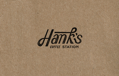 Hank's Logotype badge design branding illustration logo logotype script t shirt design typography vintage