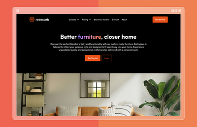 Resecurb Website - Furniture Company Exploration design ui ux