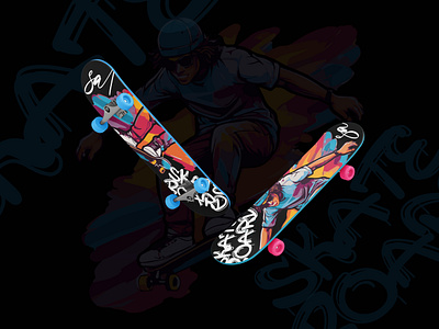 Skate Board Print Design 3d branding design graphic design illustration logo mockup ui ux vector
