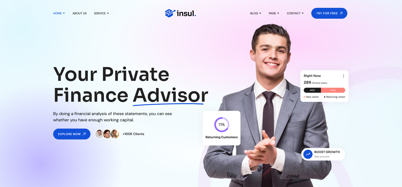 Insul SaaS Landing Page Design design fintech fintech landing page landing page landing page design saas landing page saas web design technology website typography ui ui design ux uxui uxui design web web design web ui website website design