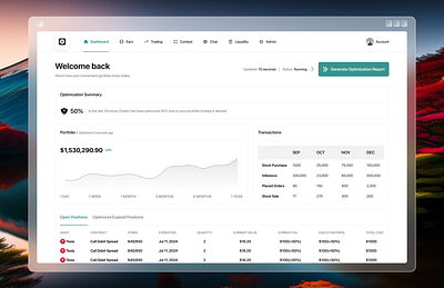 A.I Agent For Investment Optimisation - Dustin design ui ux