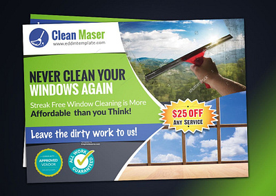 Window Cleaning Service EDDM Mailer Design cleaning service eddm coupon eddm eddm template window cleaning eddm window cleaning service