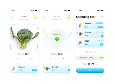 UI Screens | Scanner app | Shopping cart | Scan your cart cart pay products scan your cart scanner scanner app shopping cart ui user interface