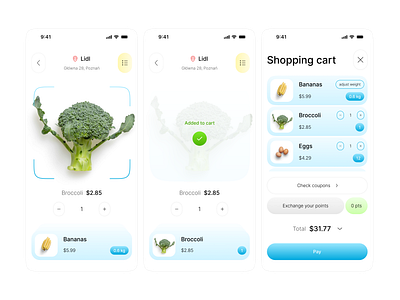 UI Screens | Scanner app | Shopping cart | Scan your cart cart pay products scan your cart scanner scanner app shopping cart ui user interface