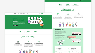 Personality Test Landing page ui