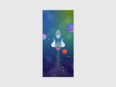 Spaceship mobile wallpaper adobe deep dark illustration illustrator mobile mobile wallpaper planet sky space spaceship star vector wallpaper