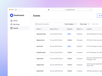 Smartcoach — Event management for amateur football teams