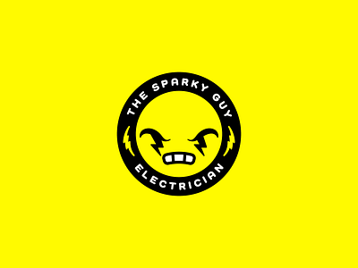 The Sparky Guy Logo Design angry bold branding electric electrician emoji graphic design logo logo creation logo design logo process mad